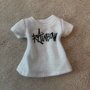 Rainbow High Color & Create Fashion Doll Outfit White Black Logo Top T-Shirt Tee